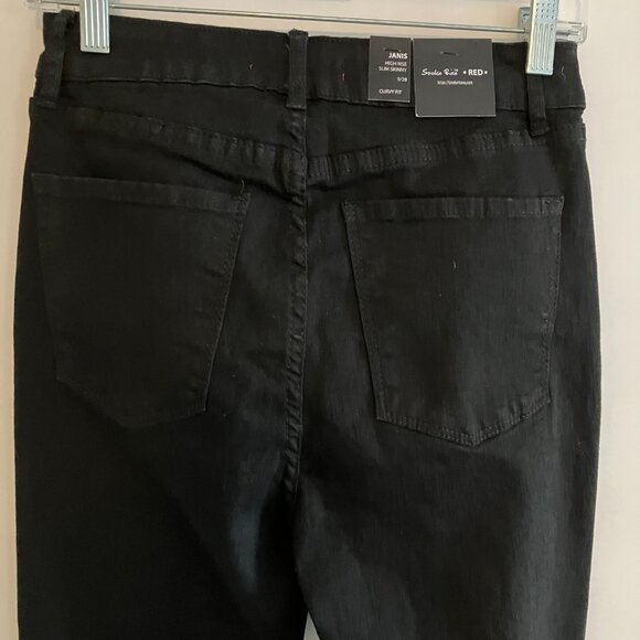 Smoke Rise Red Janis High Rise Slim Skinny Black Curvy Fit Jeans Size 9/28 NWT - Picture 9 of 13